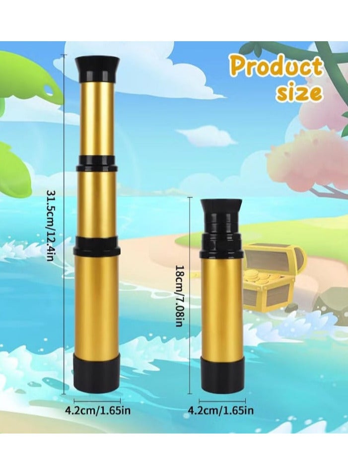 Fadker Pirate Monocular Telescope Toy for Kids, Portable Telescopic Design for Boys and Girls, Gold. - Image 3